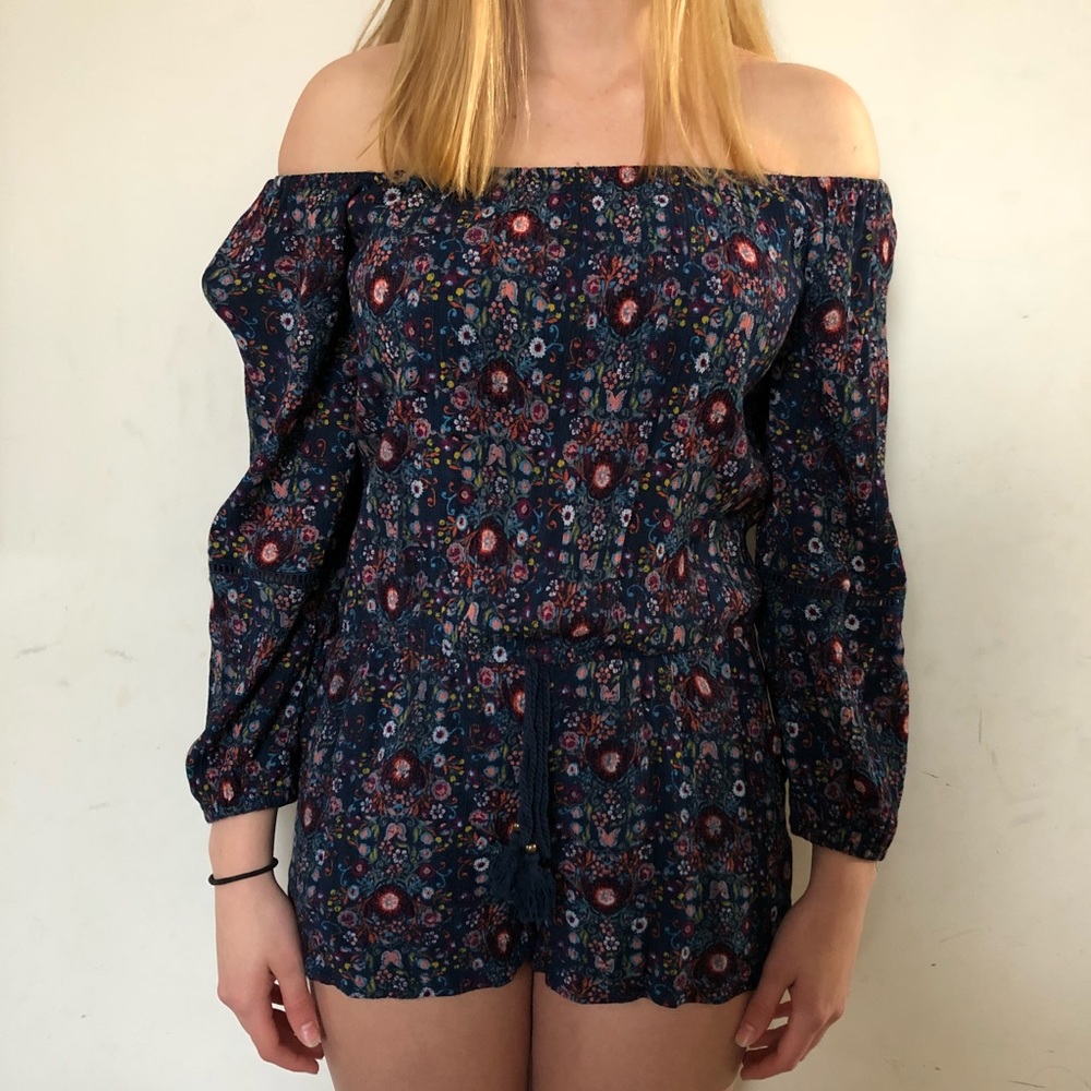 Floral Off-the-shoulder Romper
